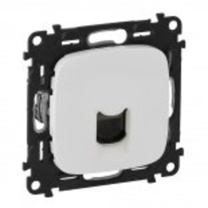 Розетка компьютерная RJ 45 5e UTP. Цвет Белый. 755475 (с держателем маркировки). Legrand Valena Allure (Легранд Валена Аллюр). 753070+755415