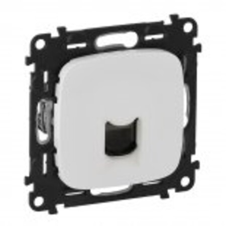 Розетка компьютерная RJ 45 5e UTP. Цвет Белый. 755475 (с держателем маркировки). Legrand Valena Allure (Легранд Валена Аллюр). 753070+755415
