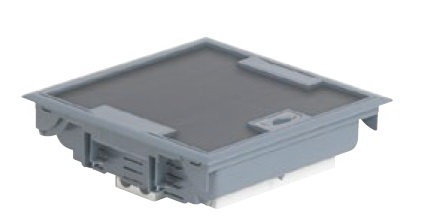 Напольная коробка на 12 модулей, с регулируемой глубиной 75 - 105 мм., крышка для коврового/паркетного покрытия, монтаж в фальш-пол. Цвет Серый. Legrand (Легранд). 089606