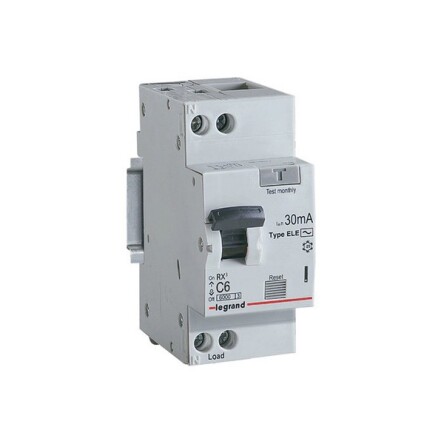Дифавтомат - Автоматический выключатель дифференциального тока (АВДТ) RX 2P 6А, 30мА, Тип А.С. Legrand (Легранд). 419396