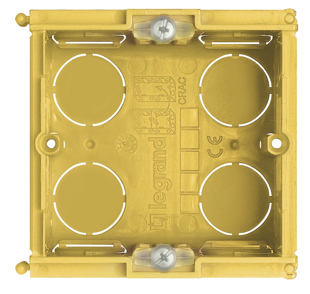 Коробка установочная на 2 модуля, для бетонных стен 70 мм. х 70 мм. Bticino.  502E | Официальный интернет-магазин «Legrand»