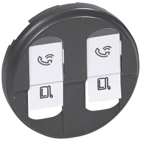 Розетка RJ 45 UTP кат. 6 Двойная Компьютерная . Цвет Графит. Legrand Celiane (Легранд Селиан). 067344+067344+067952+080251