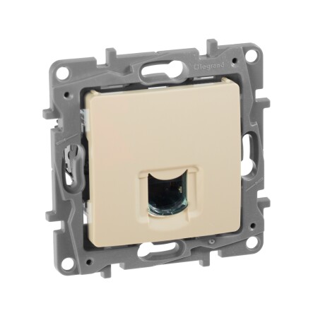 Компьютерная розетка RJ 45 6 UTP. Цвет Слоновая кость. Legrand Etika (Легранд Этика). 672353