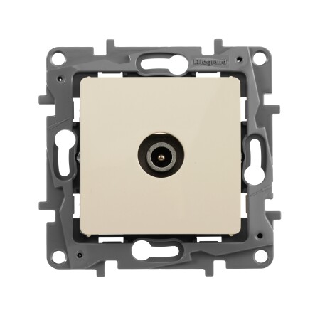 Телевизионная розетка проходная TV 15 дБ, 5-862 мГц. Цвет Слоновая кость. Legrand Etika (Легранд Этика). 672363