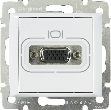 Розетка HD 15 для видеоустройств. Цвет Белый. Legrand Valena Classic (Легранд Валена Классик). 774183