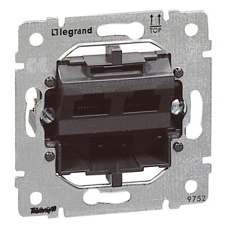 Розетка компьютерная двойная RJ45х2, UTP, кат. 5е. Цвет Титан. Legrand Galea Life (Легранд Галея Лайф). 775762+771475