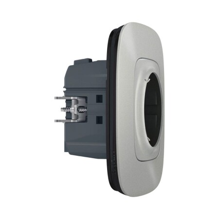Умная розетка 2К+З 16А 230В со шторками. Цвет Алюминий. Valena Allure NETATMO. 752794