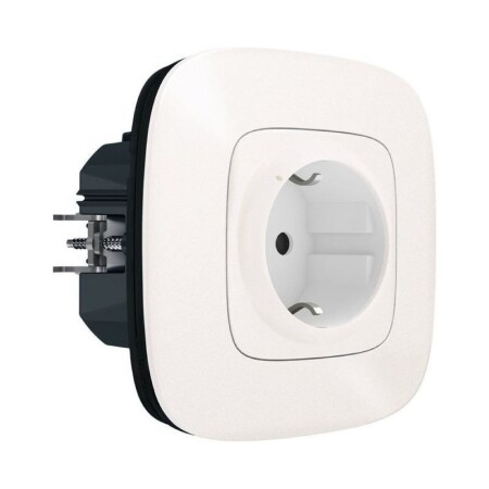 Умная розетка 2К+З 16А 230В со шторками. Цвет Жемчуг. Valena Allure NETATMO. 752994