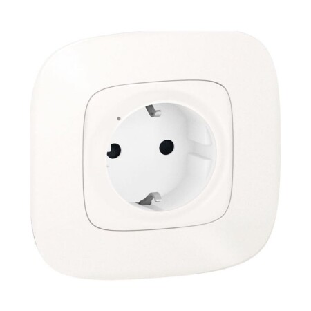 Умная розетка 2К+З 16А 230В со шторками. Цвет Жемчуг. Valena Allure NETATMO. 752994