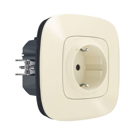 Умная розетка 2К+З 16А 230В со шторками. Цвет Слоновая кость. Valena Allure NETATMO. 752694