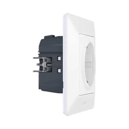 Умная розетка 2К+З 16А 230В со шторками. Цвет Белый. Valena Life NETATMO. 752194
