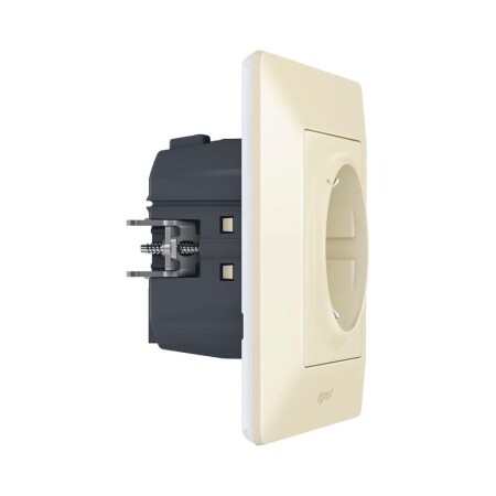 Умная розетка 2К+З 16А 230В со шторками. Цвет Слоновая кость. Valena Life NETATMO. 752294